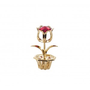 CRYSTOCRAFT Free Stand Figurine "Tulip" with Swarovski Crystals