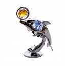 CRYSTOCRAFT Free Stand Figurine "Dolphin" with Swarovski Crystals