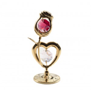 CRYSTOCRAFT Figurine "Heart & Rose"